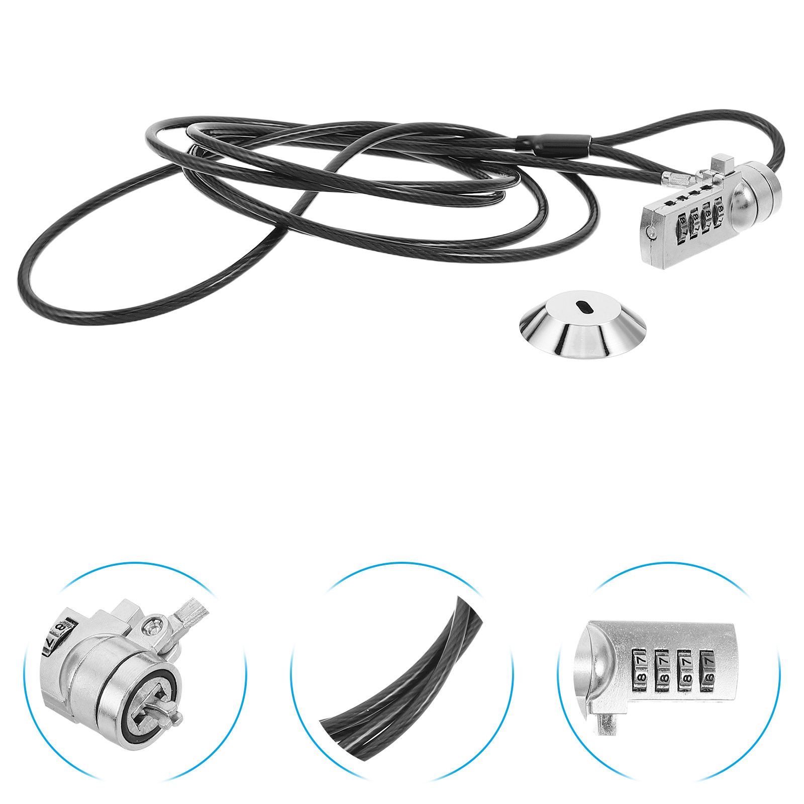 Cable Lock Laptop - 1Set Combination Laptop Lock 4-Digit Resettable