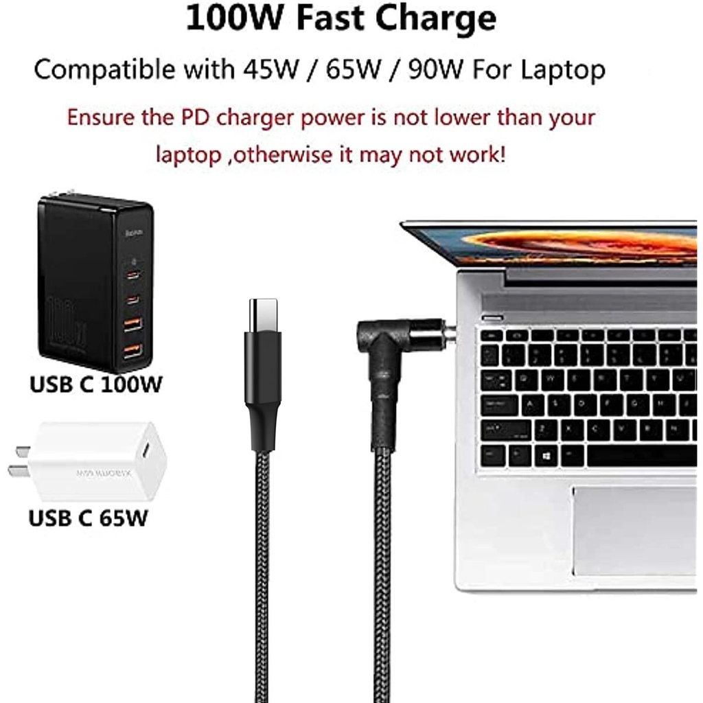 100W Type C to 5.5x2.5mm Male  - đánh giá và giá Cable Lock Laptop