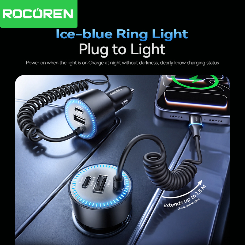 Rocoren 200W Car Charger Fast  - đánh giá và giá Cable Lock Laptop