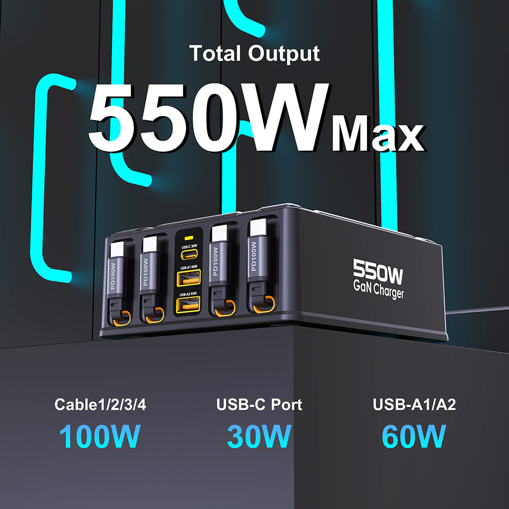550W 7-in-1 Charging Station w - đánh giá và giá Cable Lock Laptop