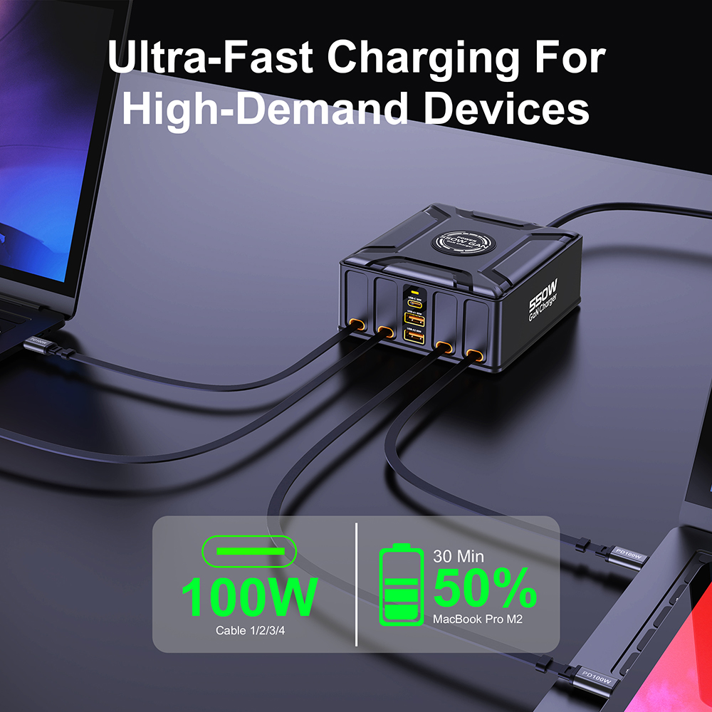 550W 7-in-1 Charging Station w - đánh giá và giá Cable Lock Laptop