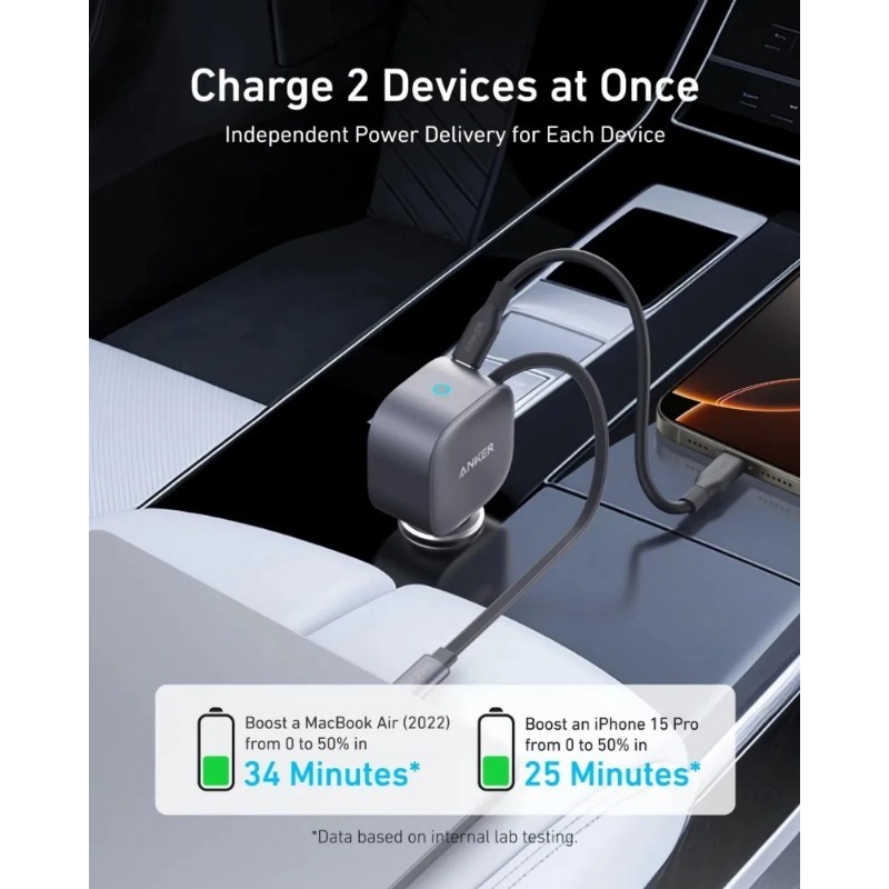 Anker A2738 Nano 75W USB-C Car - đánh giá và giá Cable Lock Laptop
