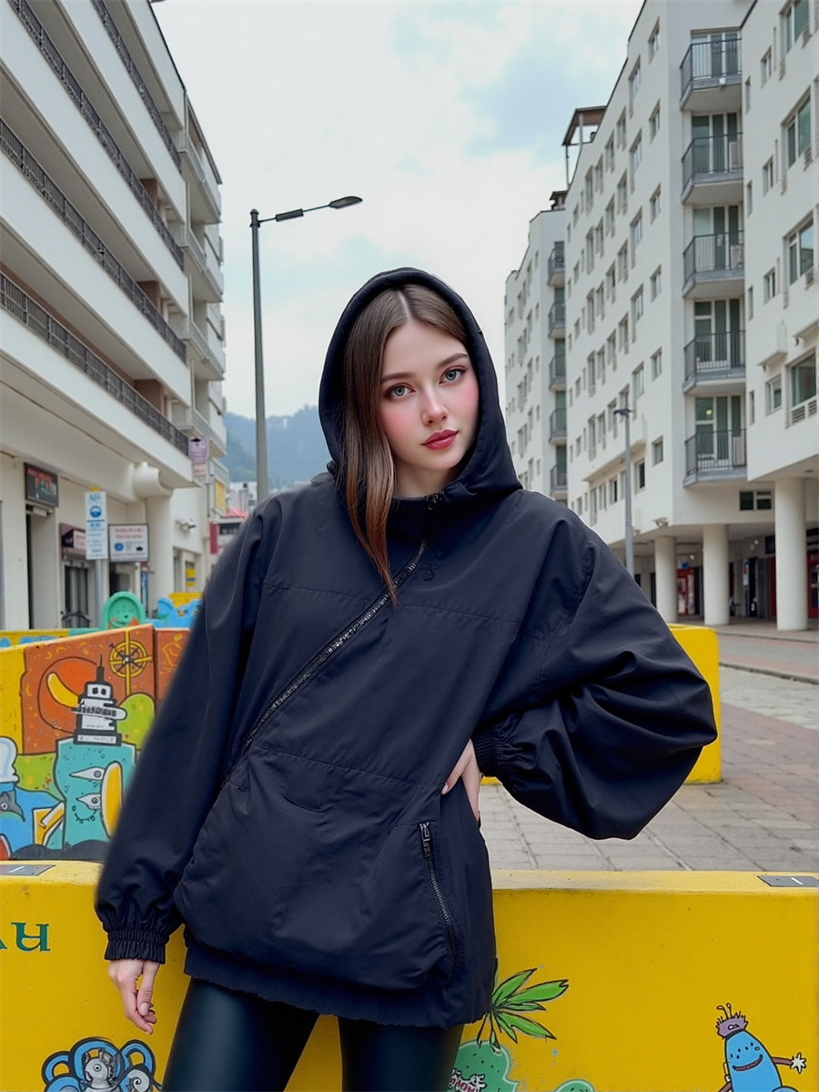 Hooded Zipper Loose Jackets Ae - đánh giá và giá Office Tech Wear