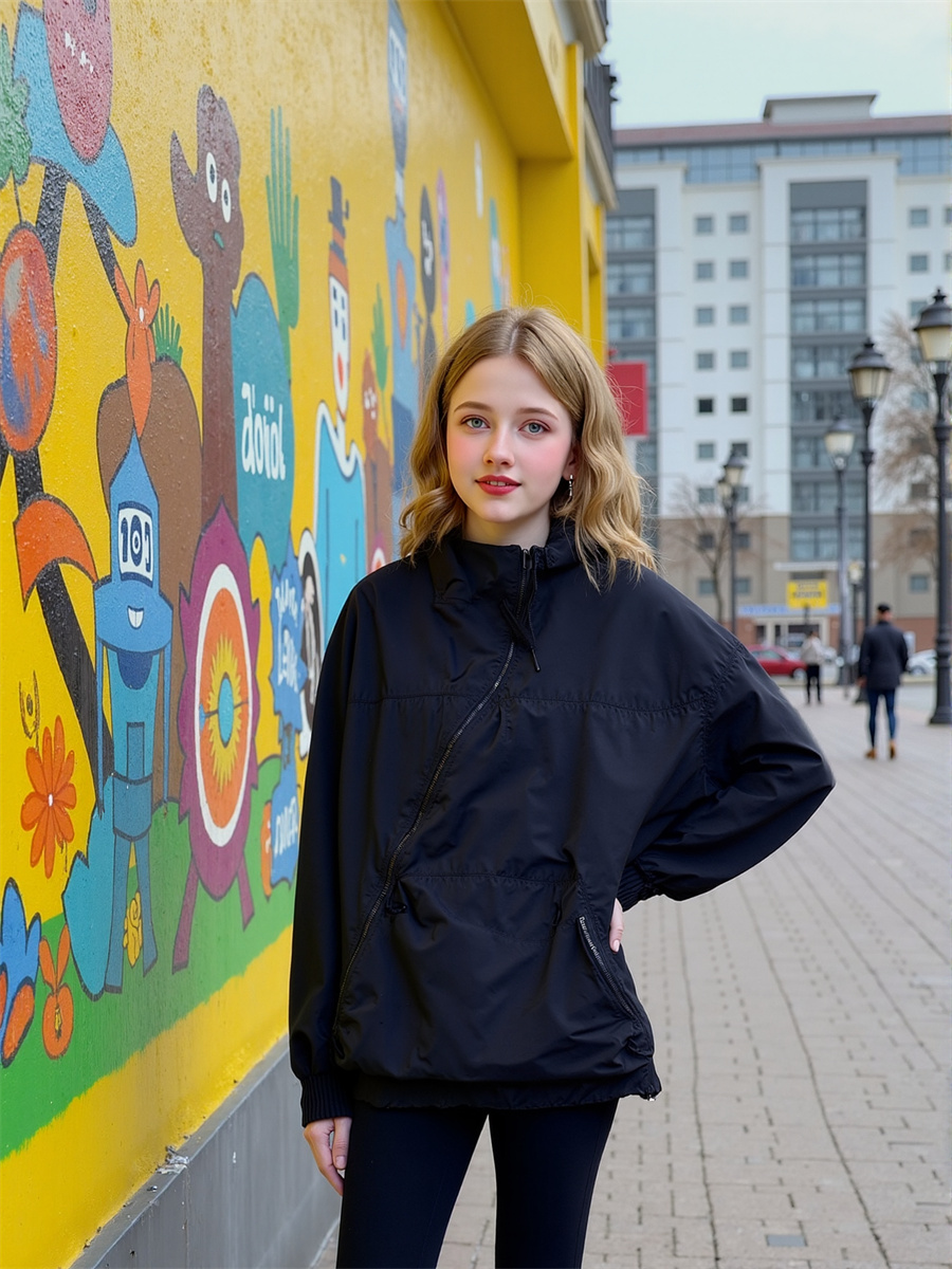 Hooded Zipper Loose Jackets Ae - đánh giá và giá Office Tech Wear